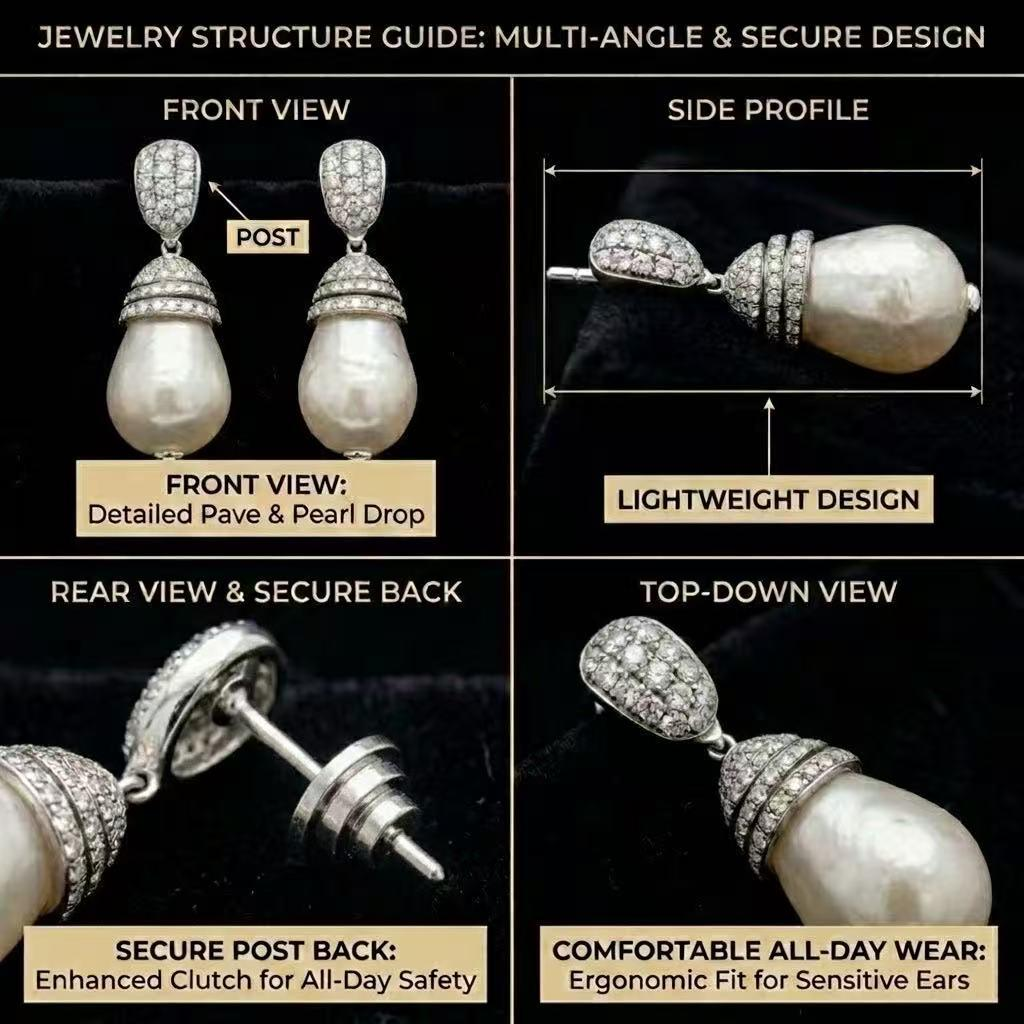Baroque Pavé Drop Earrings