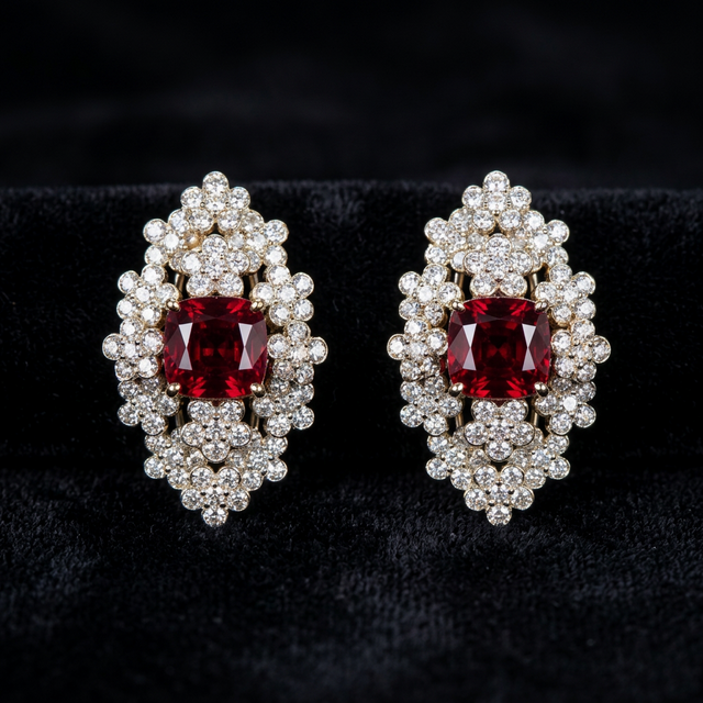 Cerise Cluster Earrings